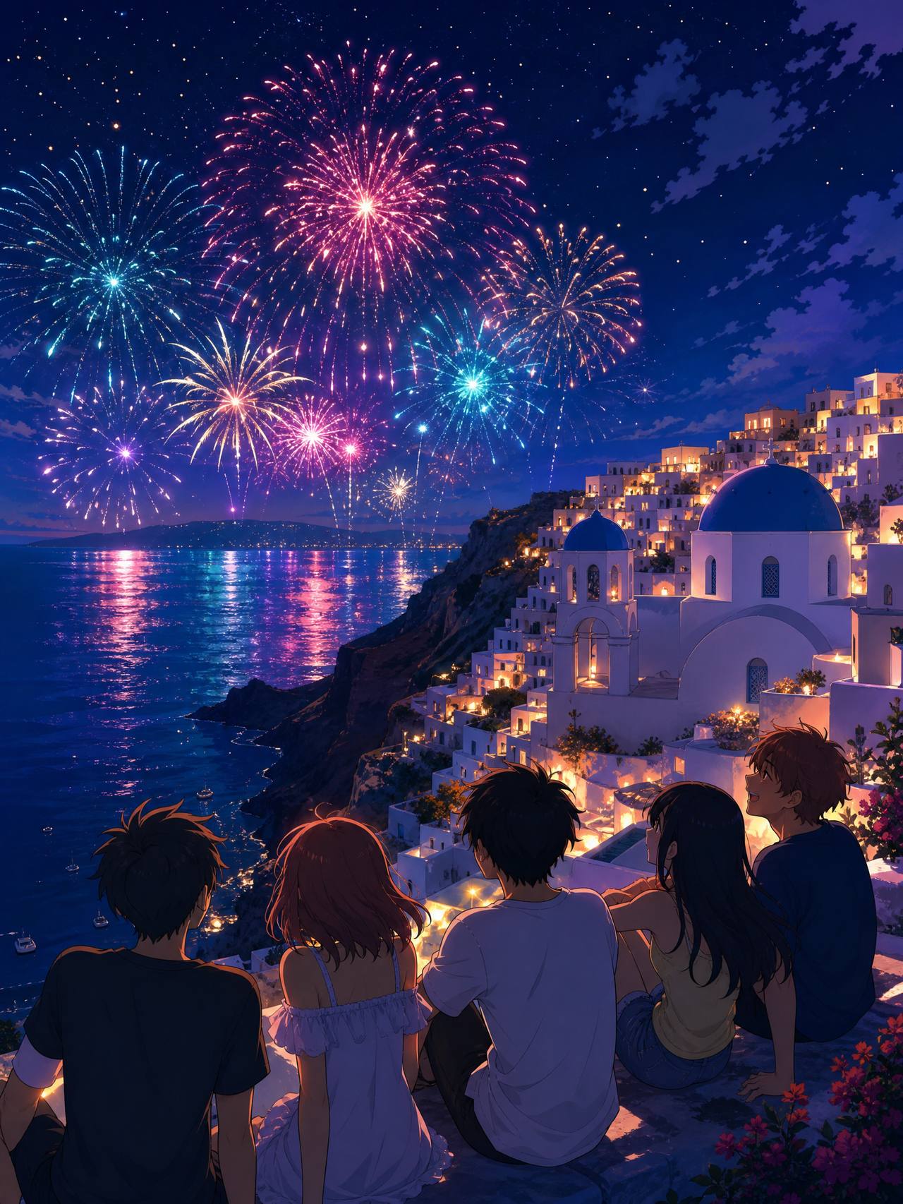 暗网教程动漫-烟花之夜AI场景动漫演示